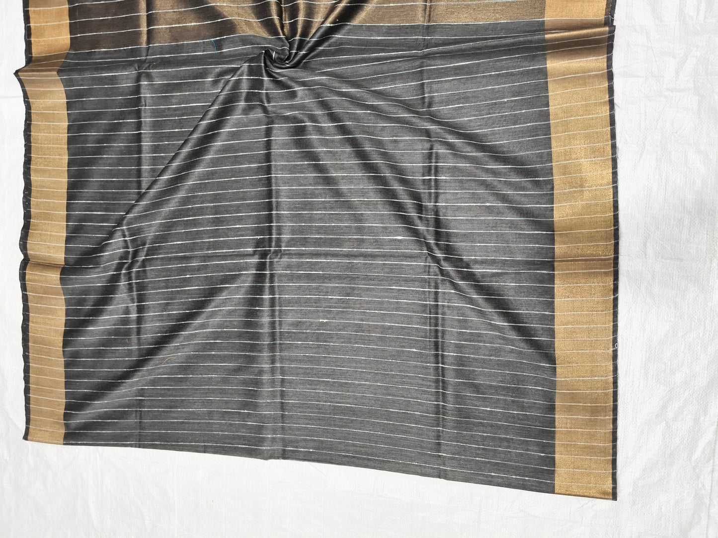 Black Organza Viscose saree with matching blouse piece - Roomz Fashion