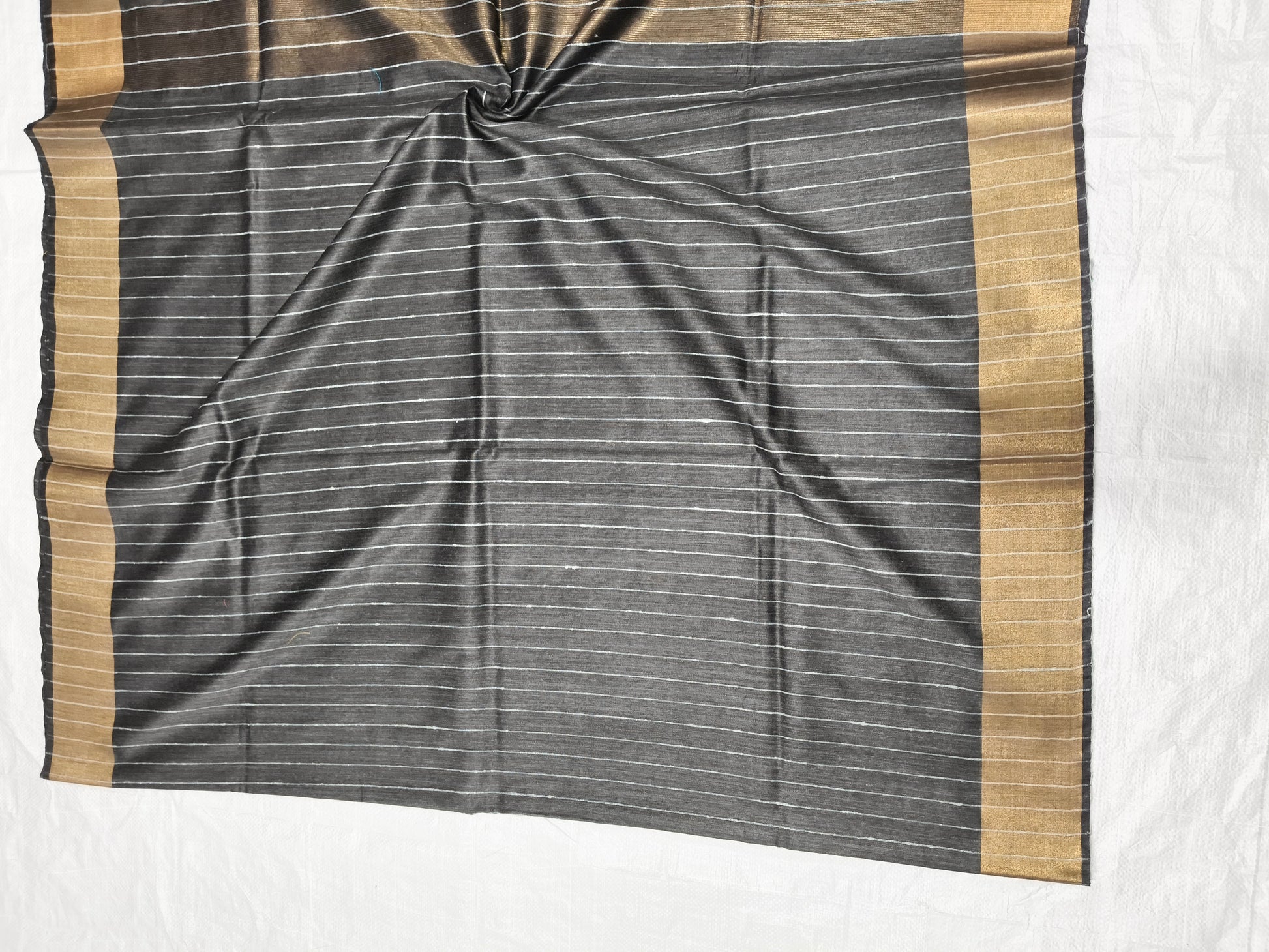 Black Organza Viscose saree with matching blouse piece - Roomz Fashion