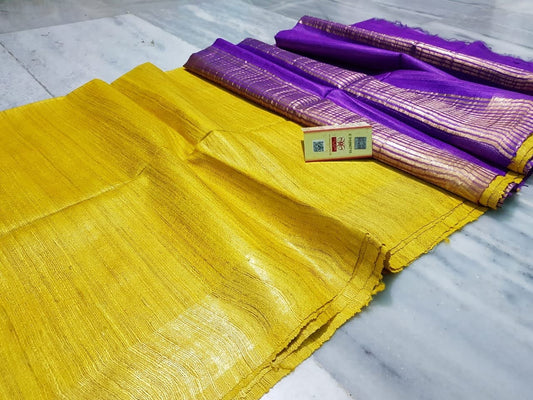 HANDWOVEN TUSSAR GHICHA SILK SAREE