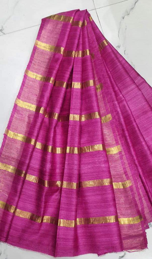 HANDWOVEN TUSSAR GHICHA SILK SAREE