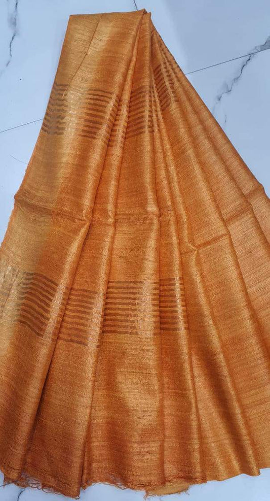 HANDWOVEN TUSSAR GHICHA SILK SAREE