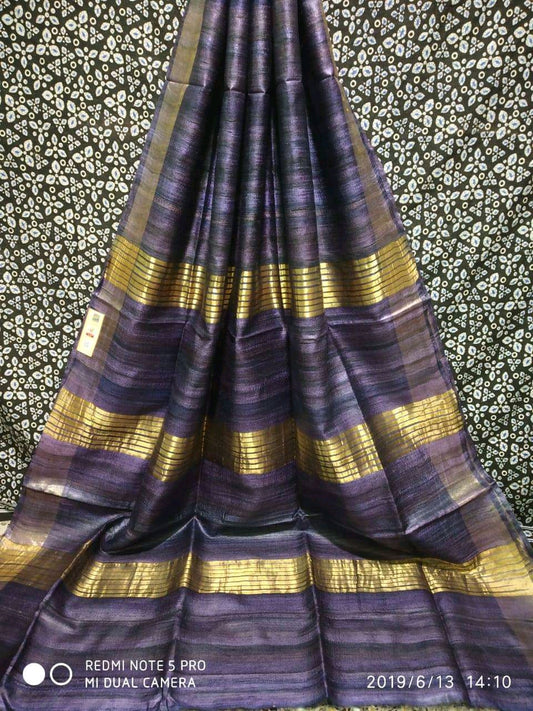 HANDWOVEN TUSSAR GHICHA SILK SAREE