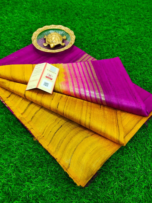 HANDWOVEN TUSSAR GHICHA SILK SAREE