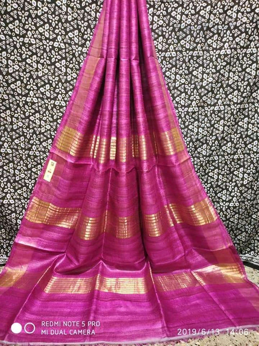 HANDWOVEN TUSSAR GHICHA SILK SAREE