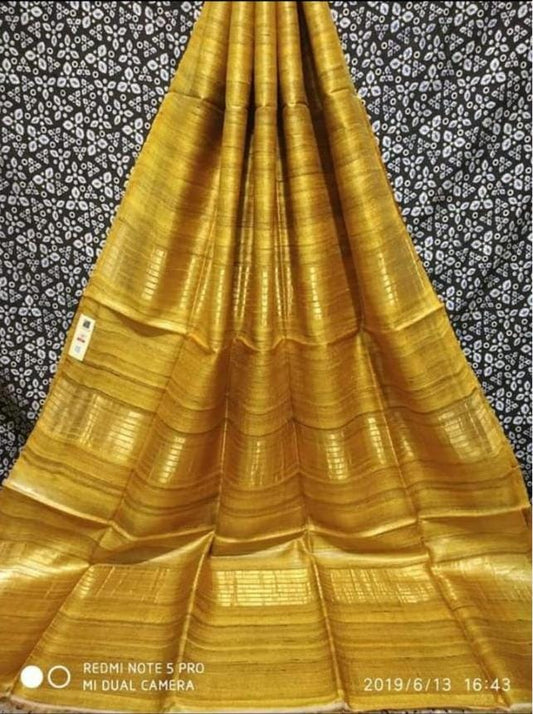 HANDWOVEN TUSSAR GHICHA SILK SAREE