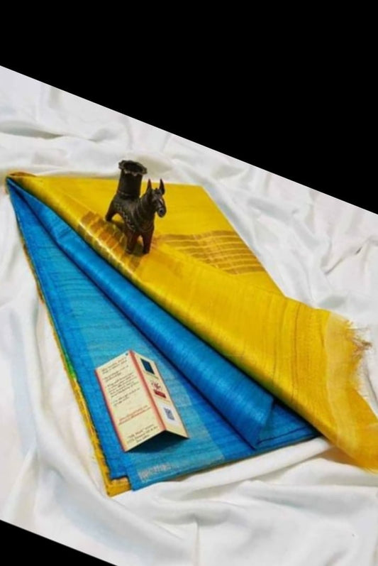 HANDWOVEN TUSSAR GHICHA SILK SAREE