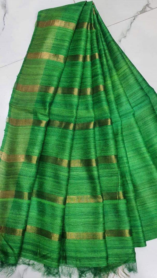 HANDWOVEN TUSSAR GHICHA SILK SAREE