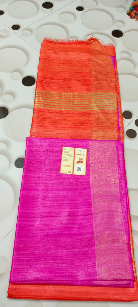 HANDWOVEN TUSSAR GHICHA SILK SAREE