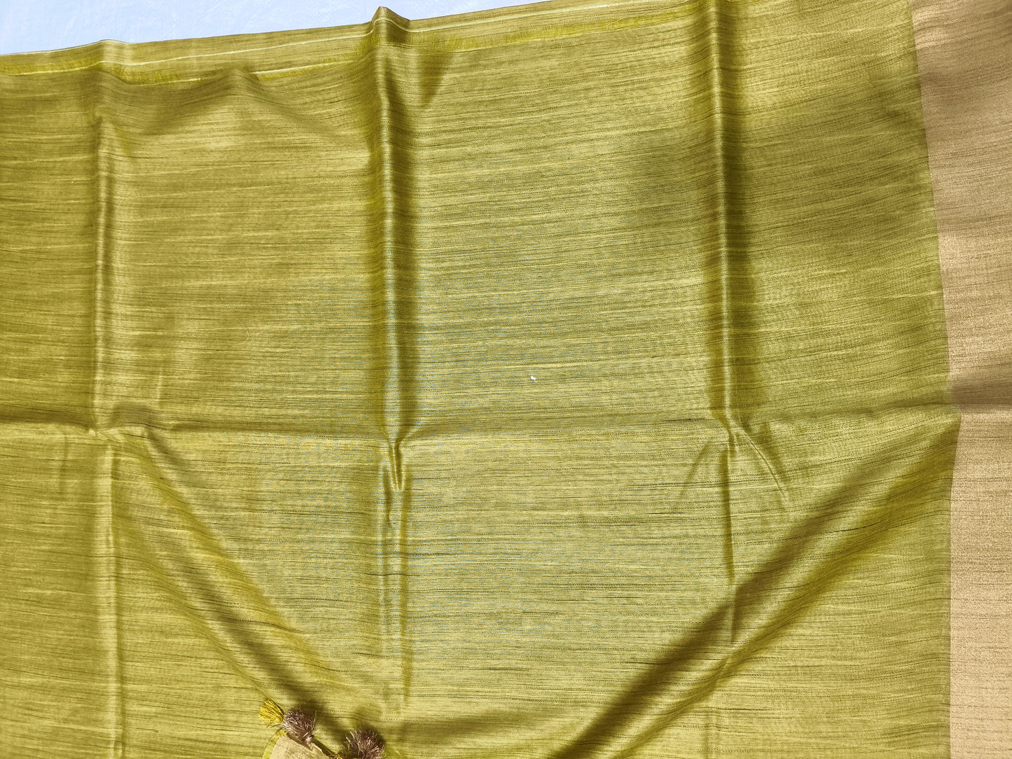 Lemon yellow Organza Viscose saree with matching blouse piece - Roomz Fashion