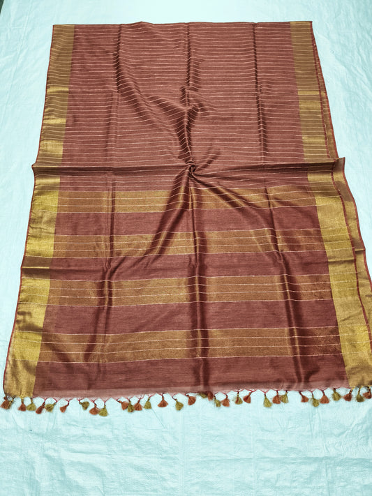 Maroon Organza Viscose Saree with weaving design - Roomz Fashion