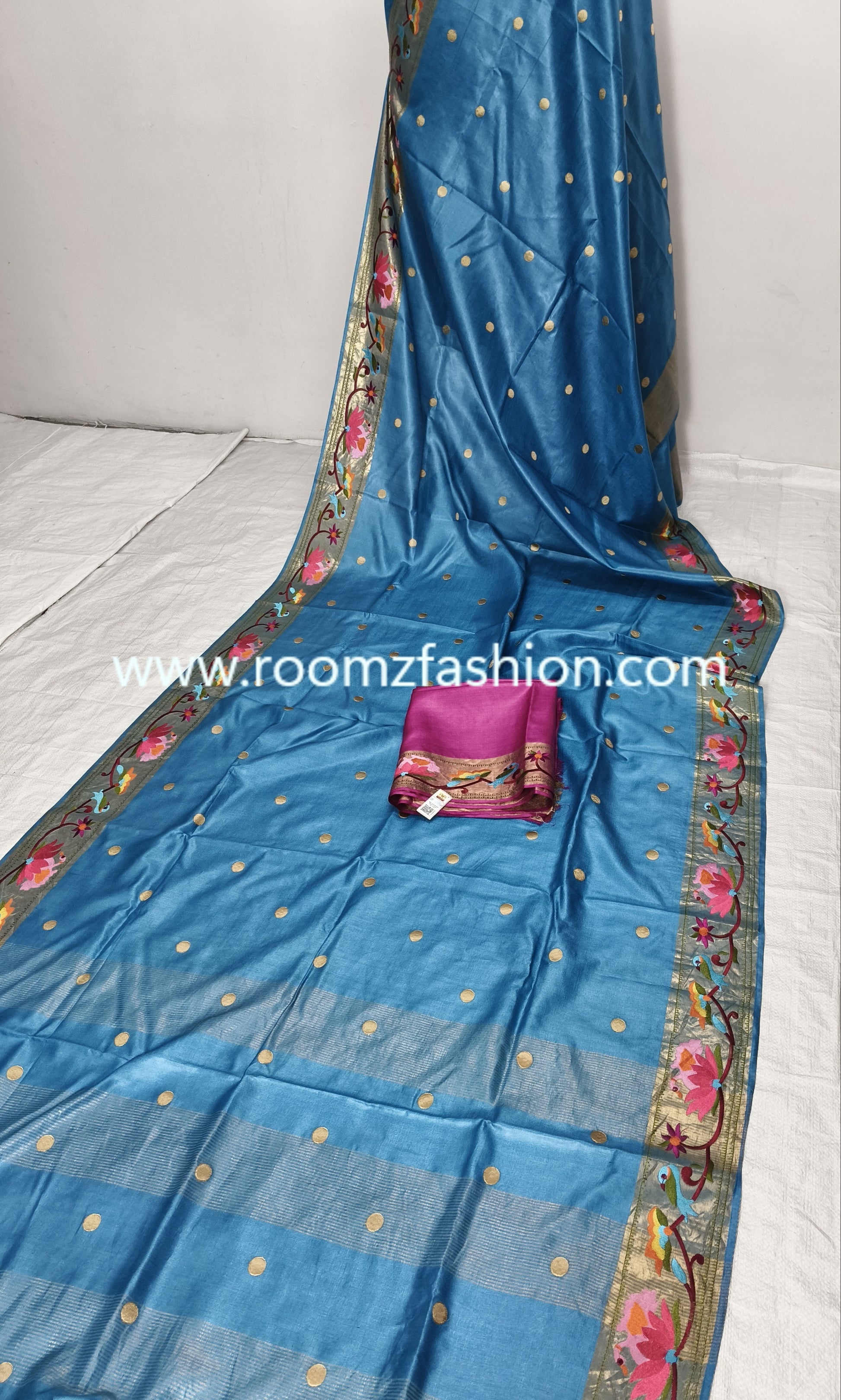 Silk Mark certified Tussar Silk Saree with tassels for festive and wedding wear