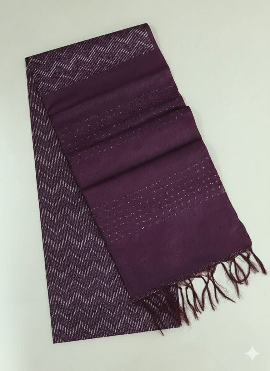 Violet semi tussar silk saree with dobby weaving