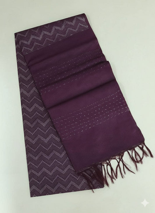 Violet semi tussar silk saree with dobby weaving